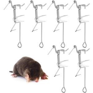 Qualirey Mole Traps Pocket Gopher Traps for Trapping Kill Mole Animal Ground, 9.84 x 2.95 x 2.76 Inches(6 Pcs)