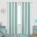 Aqua Curtains 96 Inches Long for Bedroom Beach Room Decor 2 Panel Set Cooling Summer Window Treatments Nursery Match Light Blue Green Wall Blackout Drapes Coasal Curtains for Living Room 52x96 Length