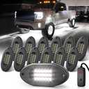 Honalia Pure White Rock Lights for Trucks 12 Pods, 6000K White LED Rock Lights Kits with Switch