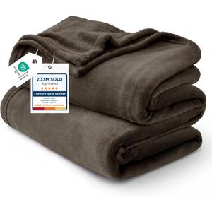 Bedsure GentleSoft Fleece Throw Blanket Brown - 300GSM Blankets for Couch, Sofa, Bed, Soft Lightweight Plush Cozy Throws for Toddlers, 50x60 inches