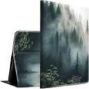 Case for Kindle Fire HD 10 Tablet 10.1" 7th/9th Generation 2017/2019 Release Lightweight Smart Case PU Leather Adjustable Stand Protective Cover with Auto Wake/Sleep - Forests