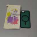 for iPhone SE Case 2022(3rd)/2020(2nd), iPhone 8/7 Case, with 1 Screen Protector, Matte Magnetic Slim Phone Cover, Support for Magsafe, Shockproof Protection Translucent Frosted Back,Dark Green