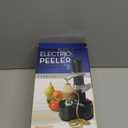 Electric Potato Peeler Automatic Apple Peeler, Smart Vegetable Fruit Peeler Machine, Stainless Steel Kitchen Peeling Tool [1 Adapter 2 Extra Blades] with Apple Slicer Corer (Black-R)