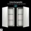 Fine Fixtures Bathroom Medicine Cabinet, Aluminum, Recessed/Surface Mount, Right/Left Hinged, Mirrored Interior (15 X 24)
