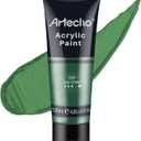 Artecho Green Acrylic Paint, Sap Green Paint (120ml / 4.05oz) Tubes, Art Craft Paints for Canvas, Rock, Stone, Wood, Fabric, Art Supplies