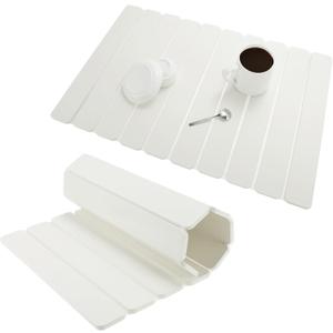Dish Drying Mat, Foldable Drying Mat for Kitchen with Non-Slip Pad & Sandpaper, Draining Rack Sink Mat, 23.6x15.4 Inch, White, 1 Set