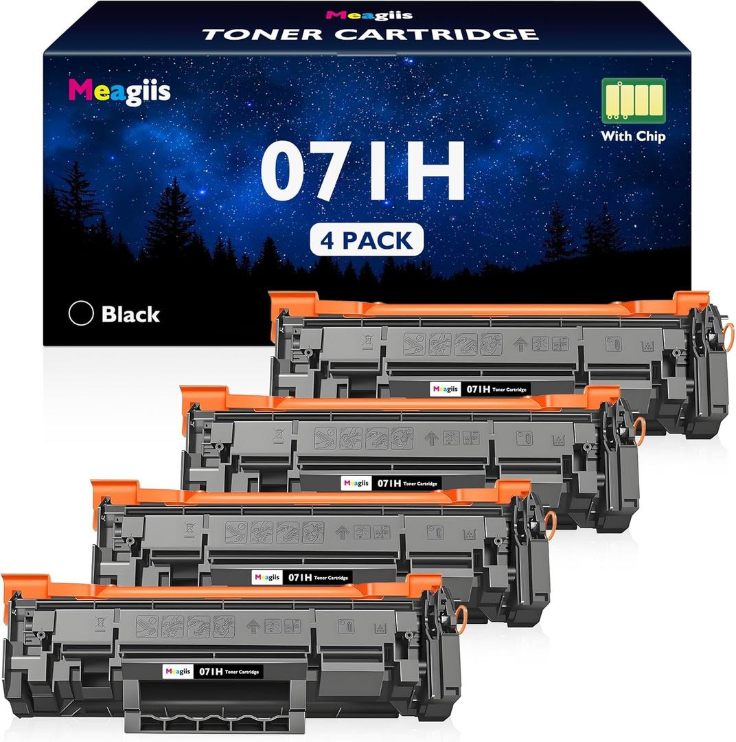 071H 071 High Capacity Toner Cartridge Replacement for Canon 071H Toner Cartridge for Canon imageCLASS LBP122dw MF273dw MF272dw MF275dw LBP122 LBP120 MF270 Printer (071H Black, 4-Pack)