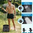 Portable Camping Shower, 6000mAh with LED Display, Camp Shower with 5 Gallons CollapsibleBucket, 3 Spray Modes for Hiking, Travel, Car, Pet