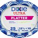 Dixie Ultra Disposable Paper Platters, 10" x 12.5", 25 Count  Durable, Sturdy Design