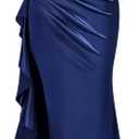 Miusol Women's Sexy Off Shoulder Sequin Lace Wedding Bridesmaid Party Long Dress (Blue, S)