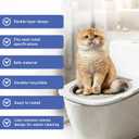 Cat Toilet Trainer Kit,Cat Potty Toilet Training Kit-Train Your Cat to Use The Toilet,Plastic Litter Box Trainer with 1 Feather Toy
