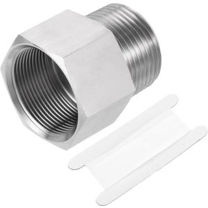uxcell Pipe Fitting Reducing Adapter, 1" NPT Male x M33 Female 304 Stainless Steel Reducer Connector for Water Oil Air Pressure Gauge, Silver