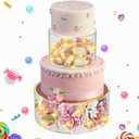 SAMYUCHO 2 Pcs Acrylic Cake Stand 6" Dx4 H 10" Dx4 H with Led Lights for Party Wedding Cake Stand Clear Cake Cupcake Display Stand Centerpiece Tier Floating Cup Cake Supports Stands for Stacking