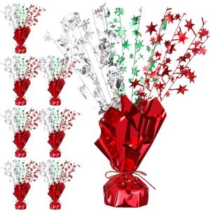 8 Pack Christmas Metallic Foil Spray Centerpiece Star Snow Table Decoration Burst Table Centerpieces for Holiday Decorations Party Wedding Birthday New Year Supplies