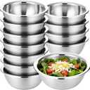 12 Pcs Mixing Bowl Set, Nesting Design Deep Metal Salad Bowl, Stainless Steel Prep Bowls for Baking, Cooking, Washing, and Food Storage