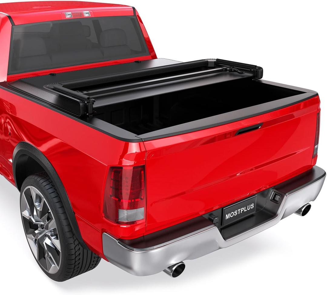 MOSTPLUS Soft 3 Tri-Fold Truck Bed Tonneau Cover Compatible with 2009-2026 Dodge Ram 1500 Inclu. Classic & New Body Fleetside (5.8 FT) On Top-67.4 in
