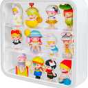 Display Case for Figures, 3 Tiers Clear Wall-Mounted Doll Storage Box, Acrylic Dustproof Action Figure Display Case with Magnetic Door Fit for Collectibles Mini Toys Lego Pop Mart, White