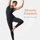 Women Rompers Jumpsuits Leotards Bodysuit One Piece Tank Top Outfit Tummy Control Workout Jumpers Body Suits (Black)