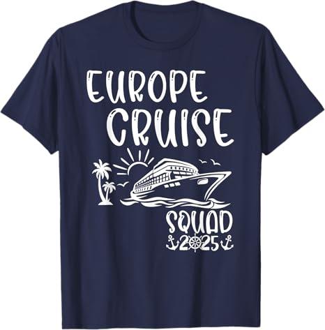 Northern Europe Cruise Squad 2025 Holiday Family Matching T-Shirt L Navy