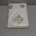 H.VERSAILTEX Linen Blackout Curtains Durable Thick Textured Linen Look 100% Blackout Patio Door Curtain Anti Rust Grommet Extra Wide Sliding Door Curtain Panel, W100 x L84 inch - Pure White