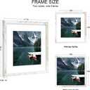 Hongkee 16x16 Frame Set of 2, Distressed White Wood Style - Display Square 12 x 2 with Mat or 16x16 without Mat, Wall Mounting Horizontal and Vertical