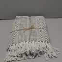 Chardin home - Sage Green & Ivory Braided Waffle Weave Throw, 50x60 in Recycled Cotton- Large, Wearable, Breathable, Skin-Friendly Everyday Blanket for Couch, Bed, Sofa - Soft Lightweight Picnic Rug