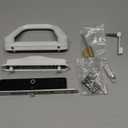 Sliding Patio Door Handle with Mortise Lock and keys, Key Cylinder and Keeper, 4-15/16" Hole Spacing, Reversible Design(Non-Handed), 4 15/16 Glass Door Replacement Handle Lock, Need to Drill (White)