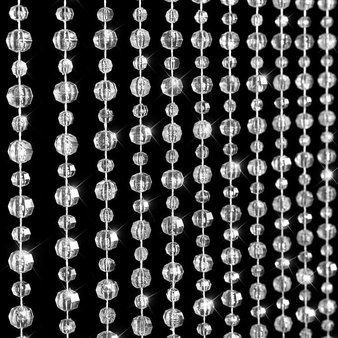 30 Strands Crystal Beaded Curtain, 35.5" x 79" Lozenge Pattern-Transparent
Acrylic Hanging Door Beads String Curtain, Room Divider for Doorway Window Living Room Bedroom Decor