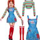 Spooktacular Creations Halloween Killer Doll Costume Women, Adult Creepy Doll Dress, Halloween Costume Women for Cosplay (Small)