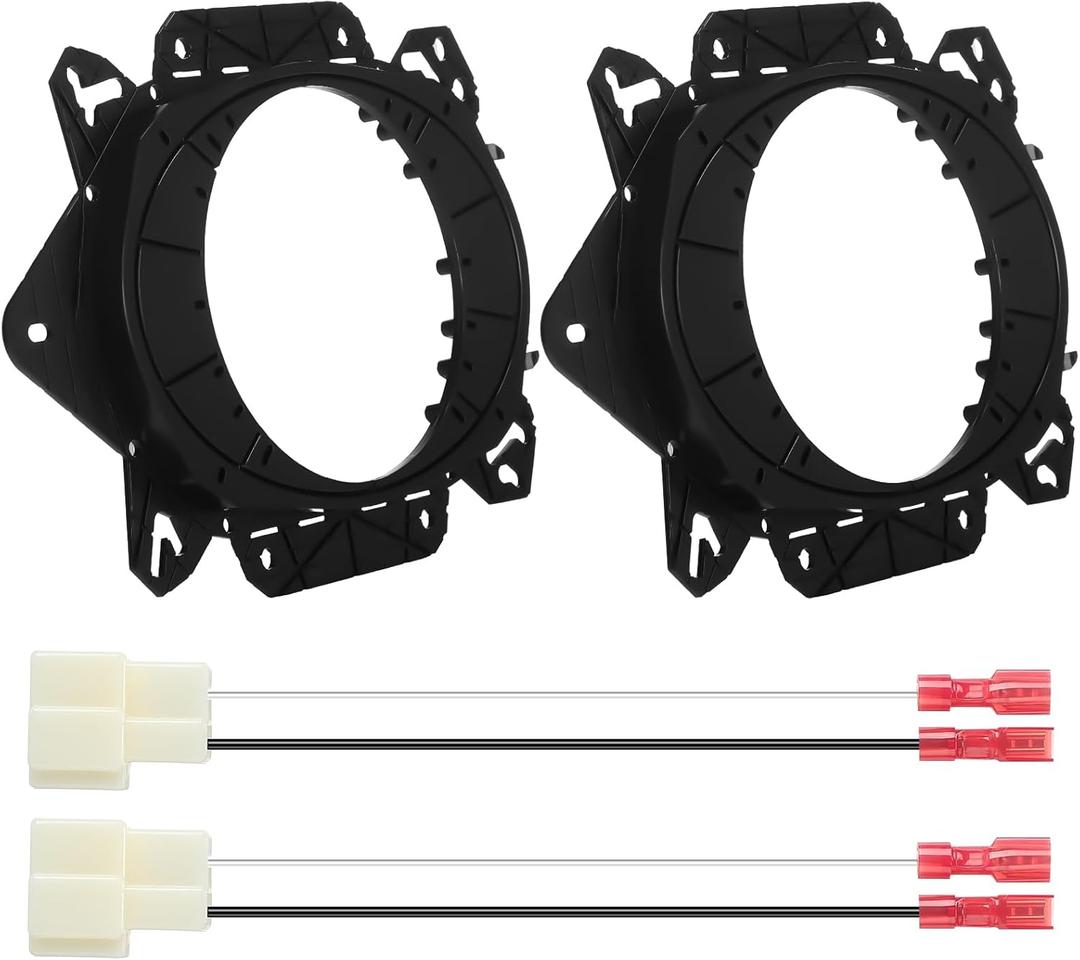 2 Pcs Car Speaker Adapter Mount Kit for 6.5 and 6 x 9 Speakers Front Door Speaker Mount Adapter with Wiring Harness for Car Audio System Spacer Ring Bracket Vehicle Accessories
