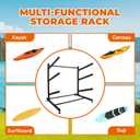 Wemily Freestanding Kayak Storage Rack – Vertical 3 -Tier Organizer for Kayaks, Canoes & Paddleboards, Heavy-Duty Indoor/ Outdoor Stand with Protective Foam Padding
