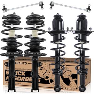 Front and Rear Struts Assembly Sway Bars Links Compatible for 2004-2009 Toyota Prius Base Touring 6PCS 172357 172358 172394L 172394R Struts w/Coil Spring 2 Sway Bars