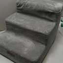 Dog Stairs for Small Dogs & Cats, 3-Step Non-Slip Pet Steps for Couch Sofa and Chair, Grey, 13.6" H