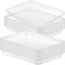 24 Pcs Plastic Art Trays Activity Craft Tray Organizer Serving Tray Stackable Storage Sand Trays for School Painting Beads Office DIY Projects (11.2 x 8. 07 x 1.1 Inch)(Clear)