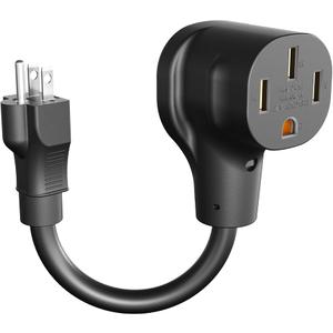 50 Amp to 110 Volt RV Adapter,NEMA 5-15P to NEMA 14-50R Electrical Power Adapter,10/3 Gauge RV Dogbone Adapter Cord 12 Inch with LED Power Indicator, ETL Listed, Black