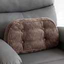 HIGOGOGO Lumbar Support Pillow for Recliner Chair/Accent Chair/Couch/Office Chair, Tufted Corduroy Back Support Cushion for Elderly, Recliner Cushions for Back Rest, Pain Relief, Reading, Brown, Large