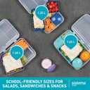 Sistema To Go 1.48L (2-Pack) Bento Box Food Storage Containers, School Lunch Boxes with Removable Dividers & Snack Pot, Two 1.48L Containers, Freezer, Microwave, & Dishwasher-Safe, BPA-Free