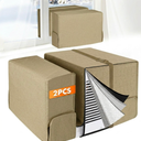 2 PCS Air Conditioner Covers for Outside and Inside Compatible with Midea AC 8000/10000/120000 BTU, 3 Layers Insulation Window AC Covers 20"W x 14"H x 12"D and 20"W x 14"H x 6"D, Khaki