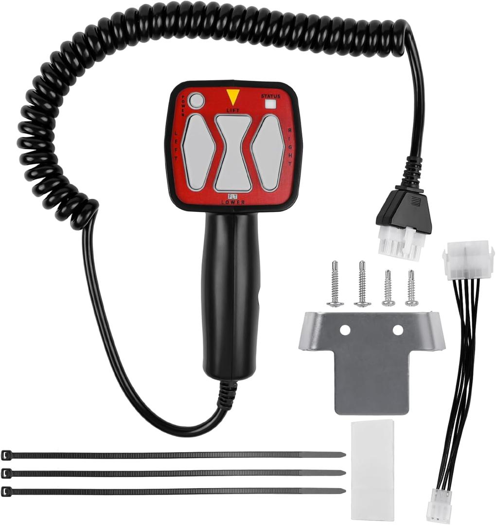 1306902 Snowplow Handheld Controller Kit Compatible with Western and Fisher Snow Plow, Straight Blade Plow Controller Replace for Western 56462 Fisher 9400, with 12-pin to 6-pin Adapter Harness, Red