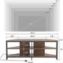 Corner TV Stand with Power Outlet, Corner Entertainment Center for 32 43 50 55 60 Inch TV, Industrial Media Console Table for Living Room Bedroom, 55 Inch, Rustic Brown, Onesize