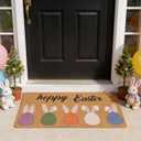 Easter-Colorful-Bunny Welcome-Doormat - Indoor Outdoor Entrance Non-Slip Floor Mats for Decor 17 x 29 Inch (Rabbit)