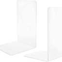 Acrylic Bookends, Book Ends for Shelves, Clear Bookends for Shelves, Transparent Book Organizer for Desktop, Shlef Book Stopper for Home Office, 1Pct