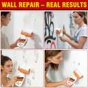 Wall Paint, 17.64oz White Touch-up Paint for Walls with Roller Brush, Water-Based and Low Odor Walls Repair Kit Apply for Walls and Ceilings, Ready to Use Interior Paints, Covers Stains, Graffiti