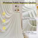 60ft x 12ft Wrinkle Free Ivory Backdrop Curtains for Parties, 12 Panels 12FT Long Silky Polyester Photo Backdrop Drapes Back Drop Cloth for Wedding Birthday Photography Background Decor