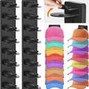 Eiito Hat Organizer for Baseball Caps, 2 Pack Strong Adhesive Hat Rack for Wall, Multilayer Hat Storage Display Holder, Wall Mounted Hat Hooks Hold up to 16 Hats for Closet Door and Bedroom (Black)