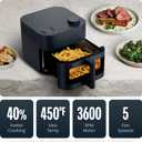 Chefman Crispinator Air Fryer 6-in-1 with 8 Qt capacity, 450F Max Temp with TurboFry Pro Technology for Fast and Even Results, Viewing Window, Nonstick Ceramic Basket