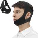 Anti Snore Chin Strap for Men, Adjustable Anti-Snoring Chin Strap, Breathable Sleep Chin Strap to Keep Mouth Closed, Mouth Breathing Corrector & Snoring Solution, Comfortable Sleeping Jaw Strap, Black