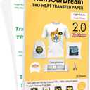 TransOurDream Upgraded Iron on Heat Transfer Paper for T Shirts (20 Sheets, 8.5x11) Iron on Transfers for Light Fabric Printable Heat Transfer Vinyl for Inkjet Printer (TOD-4)
