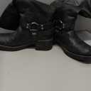 Athlefit Women's Knee High Riding Boots Fashion Buckle Square Toe Chunky Heel Wide Calf Biker Boots, Size 7