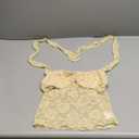 REORIA Lace Tops for Women Halter Sexy Going Out Tank Crop Y2K Fashion Top 2025 Trendy (Small, Honeybee Yellow)
